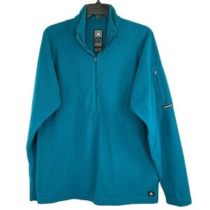 Vintage Nike ACG Men's Large Therma-Fit Thermal Layer 2 Teal‎ Zip Fleece Jacket